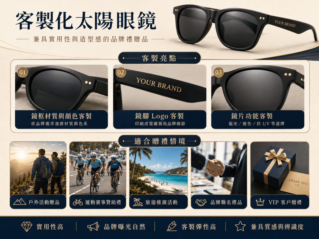 太陽眼鏡是兼具質感、實用性與曝光效益的中高階禮贈品